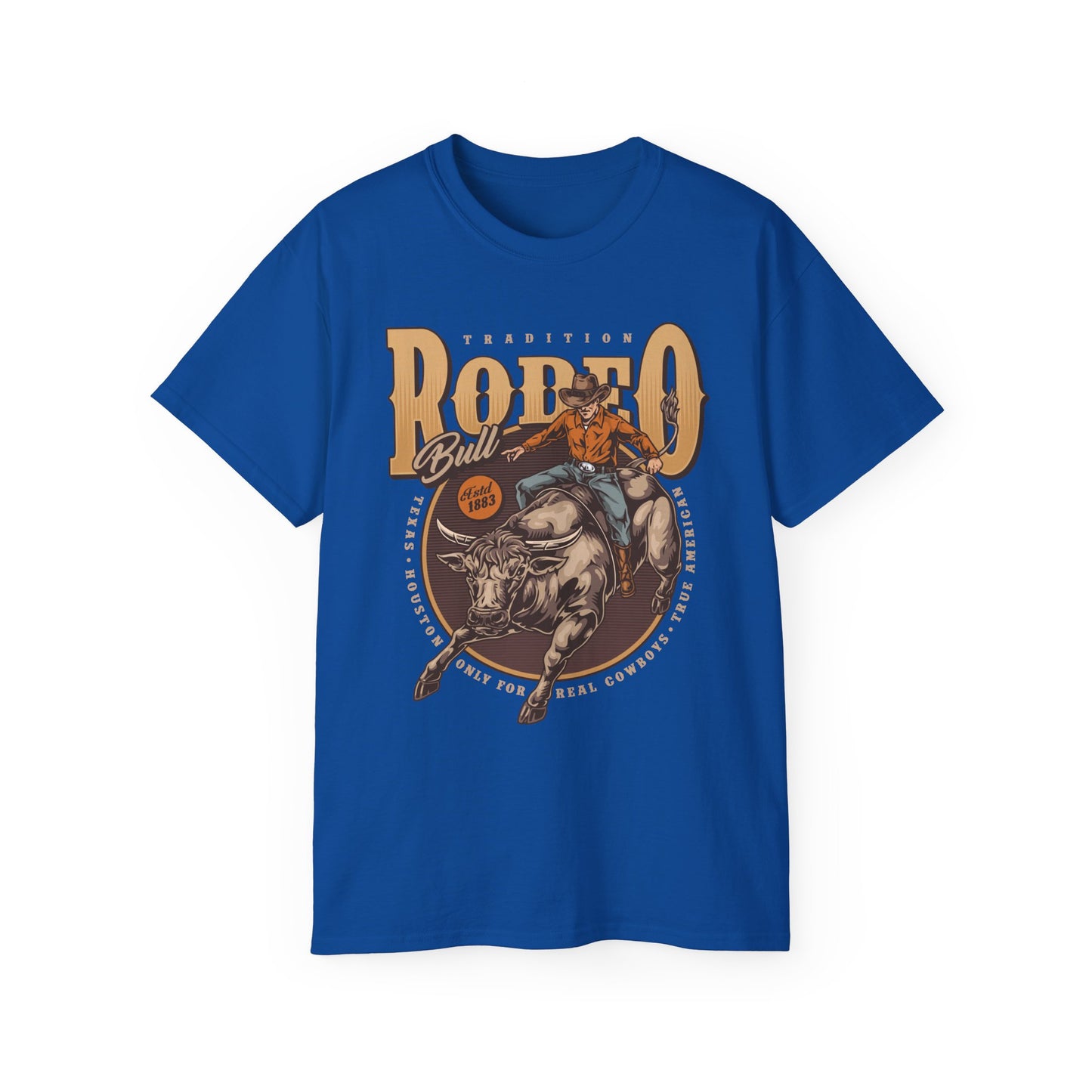 Western Rodeo Cowboy Tee - Fun Casual Shirt for Rodeo Fans, Gift for Country Lovers, Festival Outfit, Everyday Wear, Rodeo Apparel - Tradition Rodeo Bull - Real Cowboys