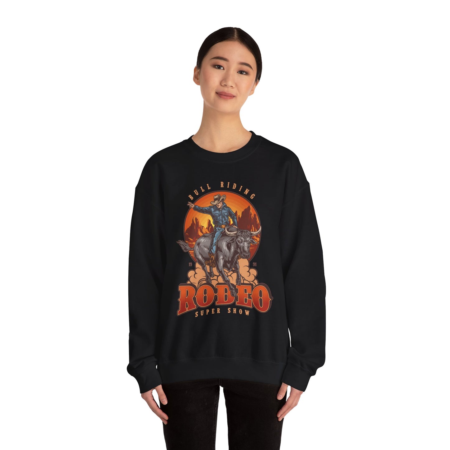 Crewneck Sweatshirt - Bull Riding - Rodeo Super Show