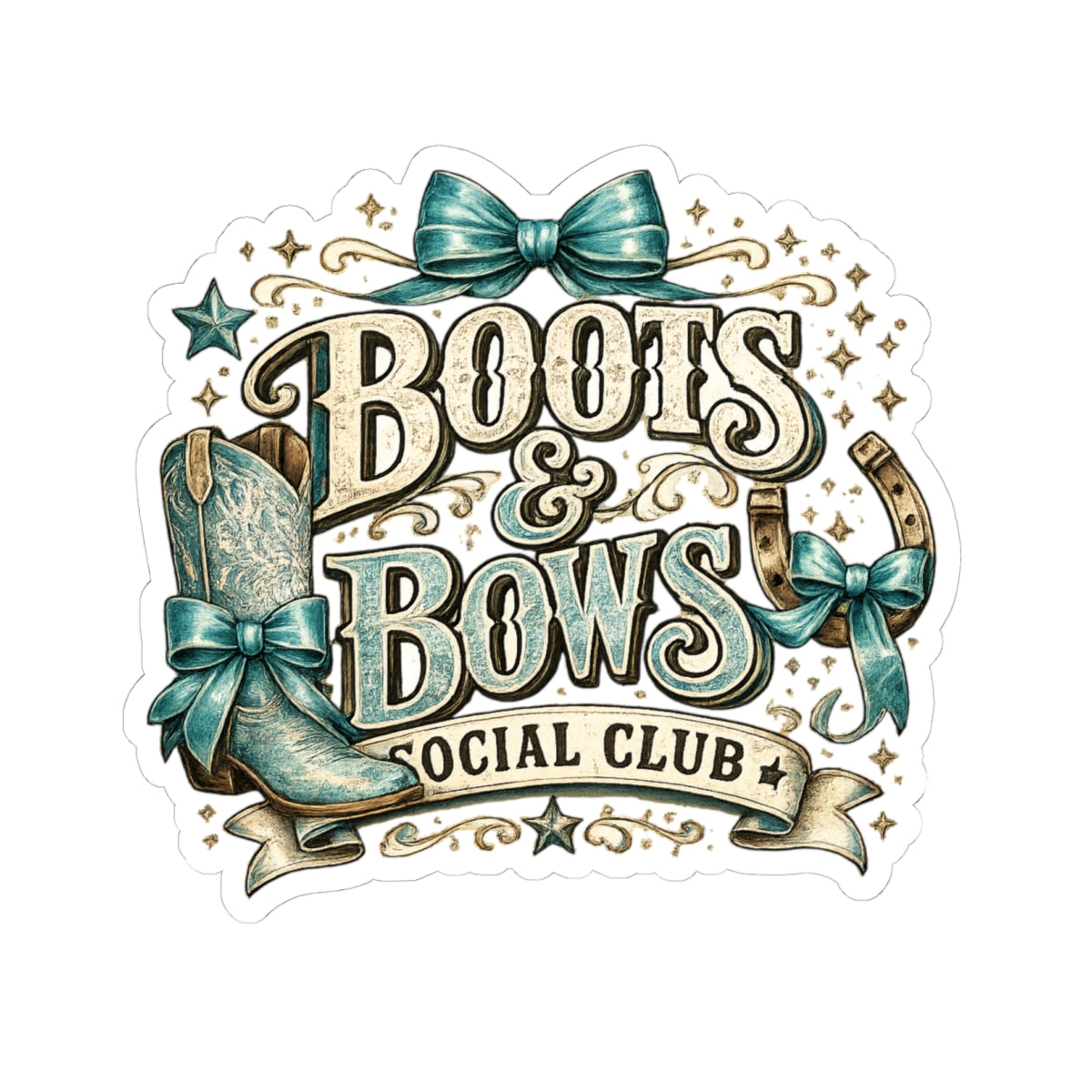 Kiss-Cut Sticker — Boots and bows