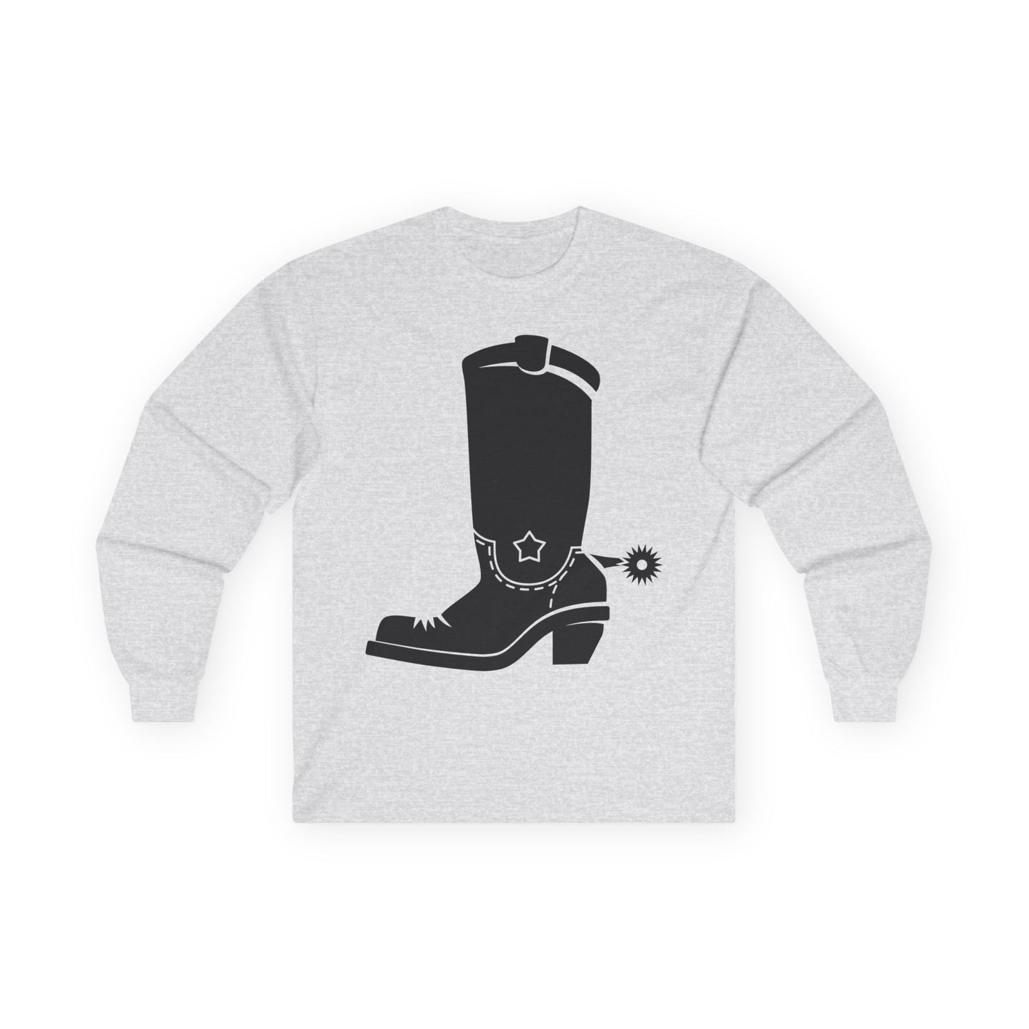 Unisex Ultra Cotton Long Sleeve Tee - Western Boot with Spur X 300