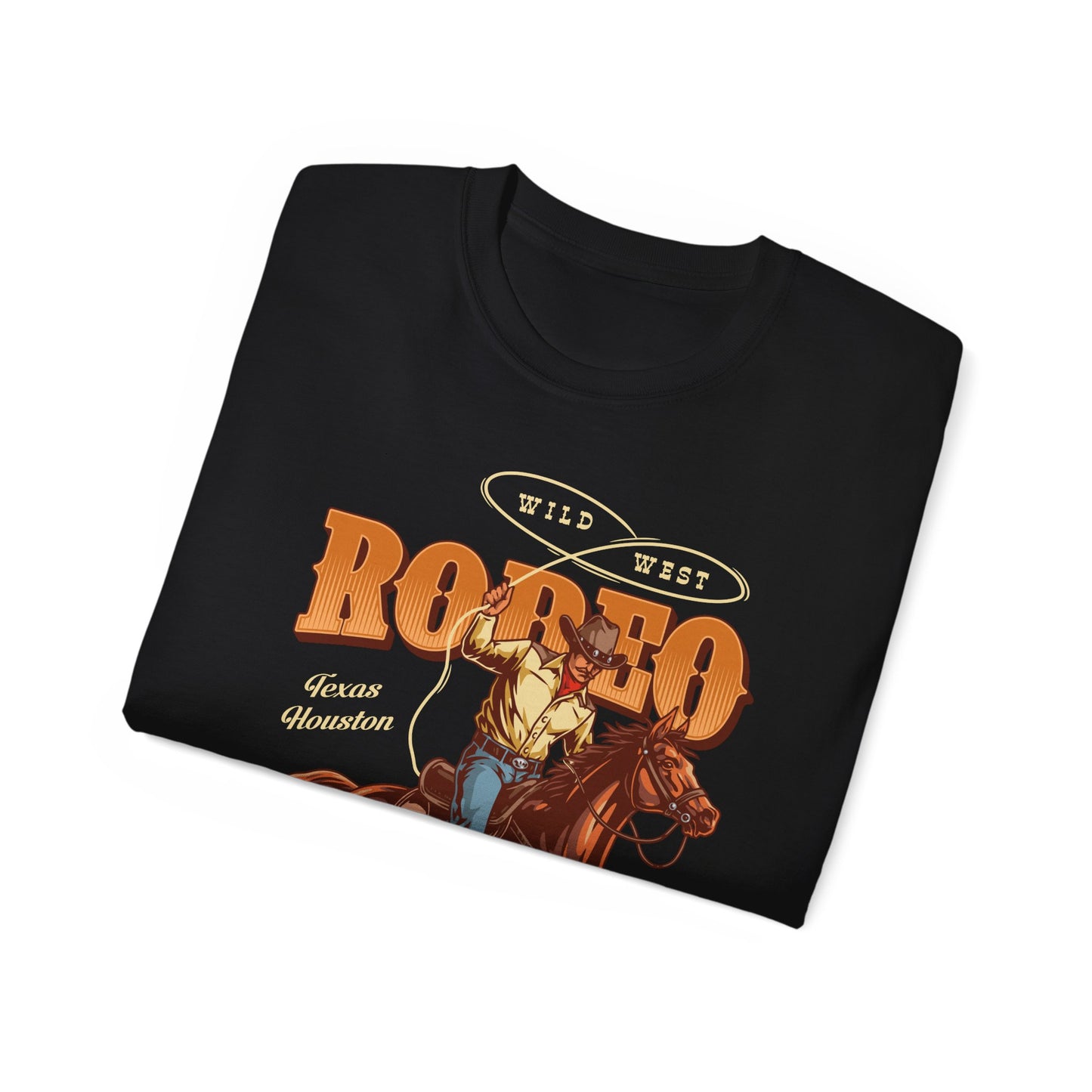Unisex Ultra Cotton Tee - Wild West - Houston, Texas - American Rodeo Cowboy