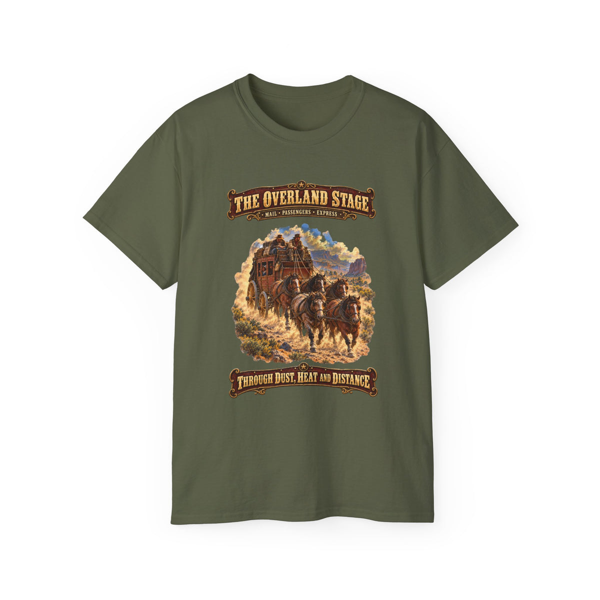 Unisex Ultra Cotton Tee - Overland Stage - Dusty Trails - 3D - Enhanced