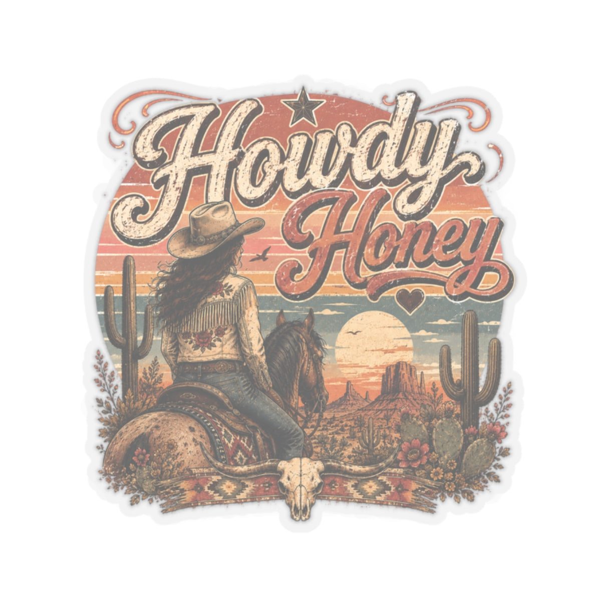 Kiss-Cut Sticker — Howdy Honey in the desert