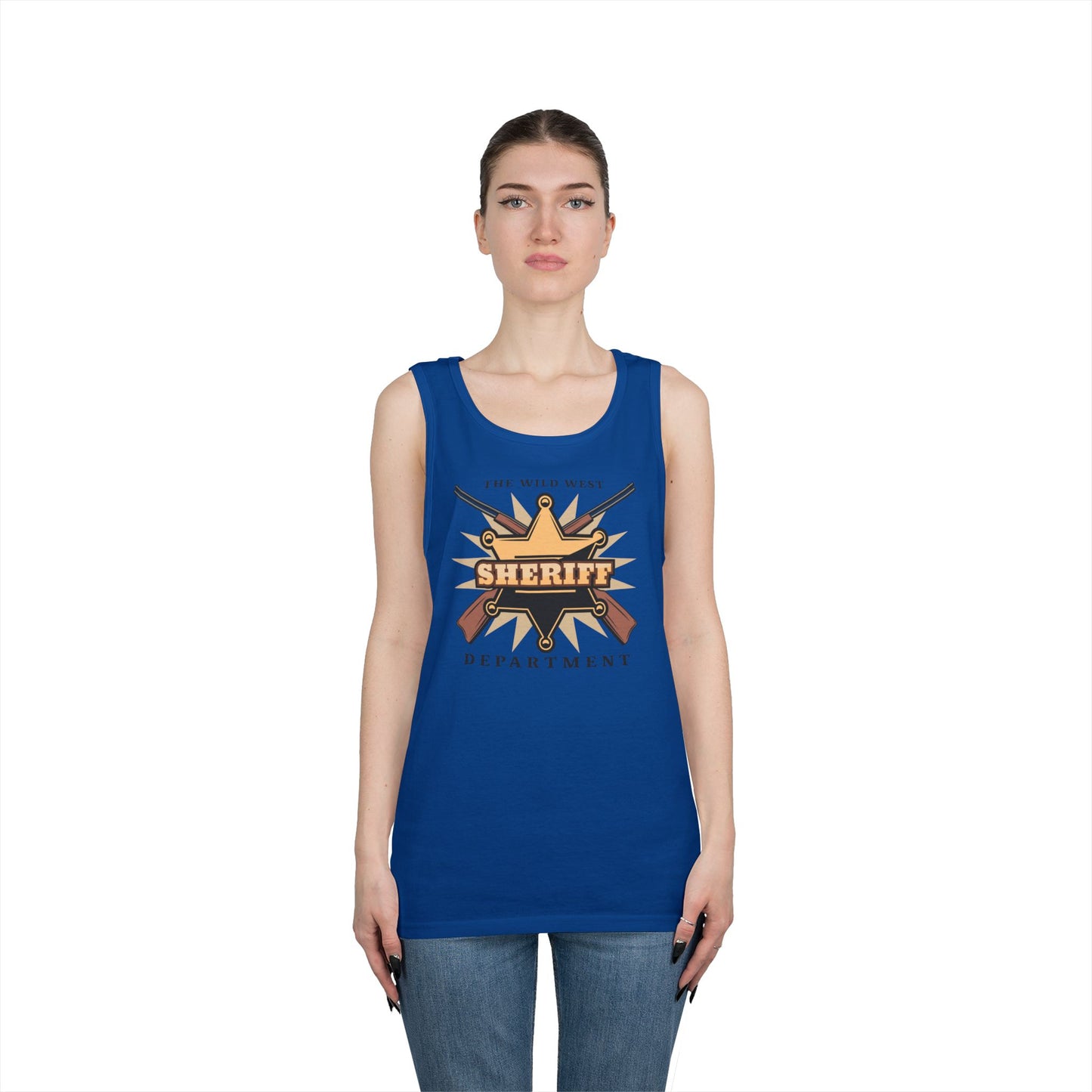 Unisex Heavy Cotton Tank Top - Western Cowboy - The Wild West - Sheriff Department