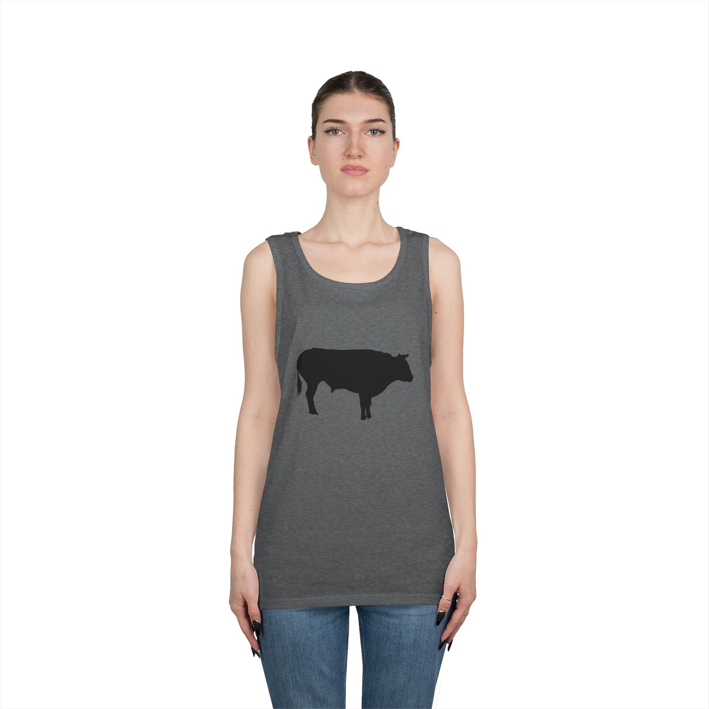 Unisex Heavy Cotton Tank Top - Bull - Silhouette