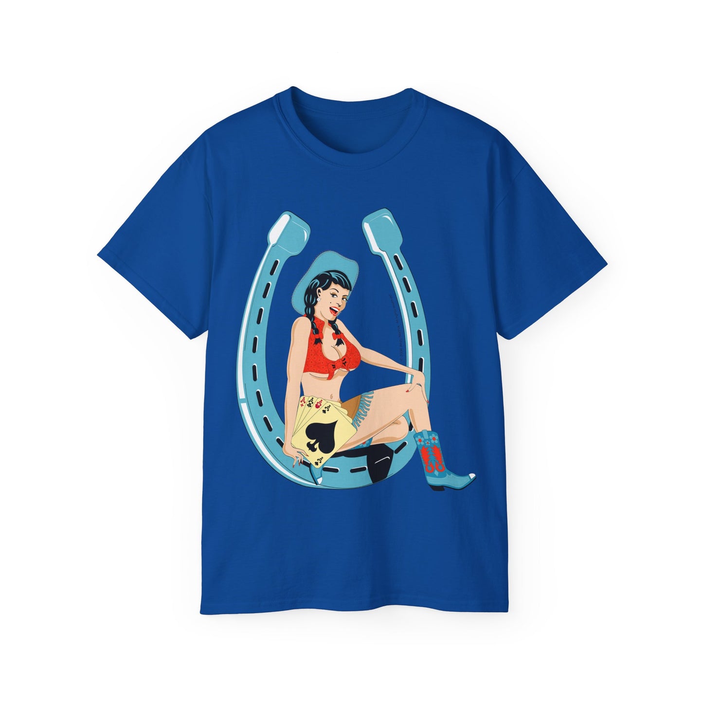 Unisex Ultra Cotton Tee - Sexy Cowgirl Luck - Lady Luck