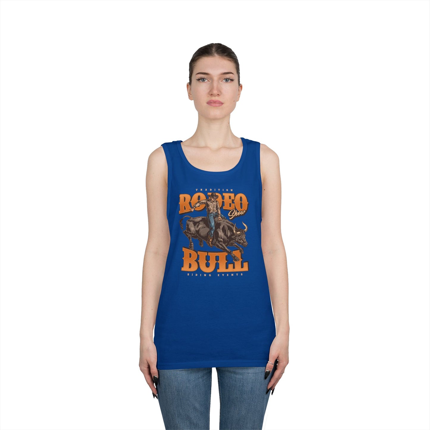 Unisex Heavy Cotton Tank Top - Tradition Rodeo Show - Bull Riding Events
