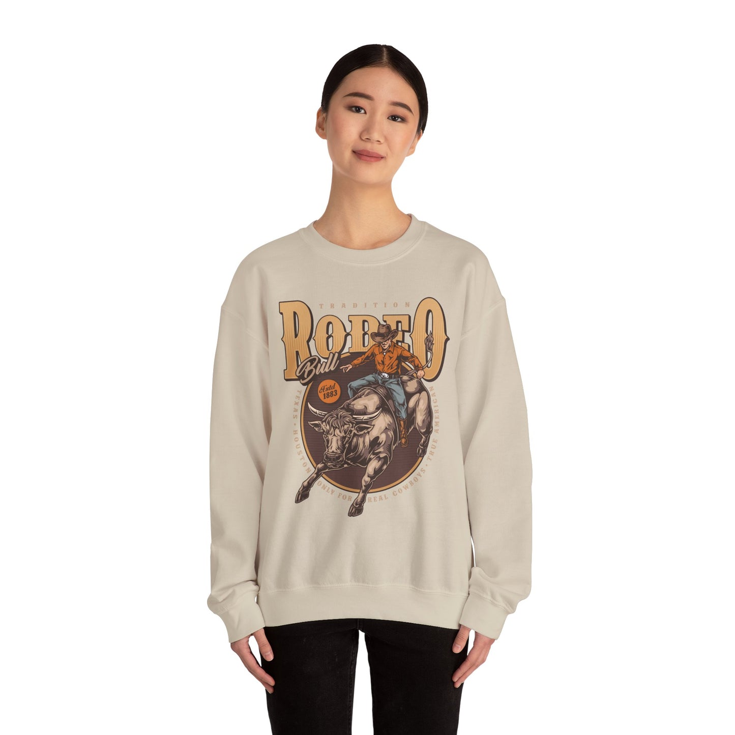 Crewneck Sweatshirt - Tradition Rodeo Bull - Real Cowboys