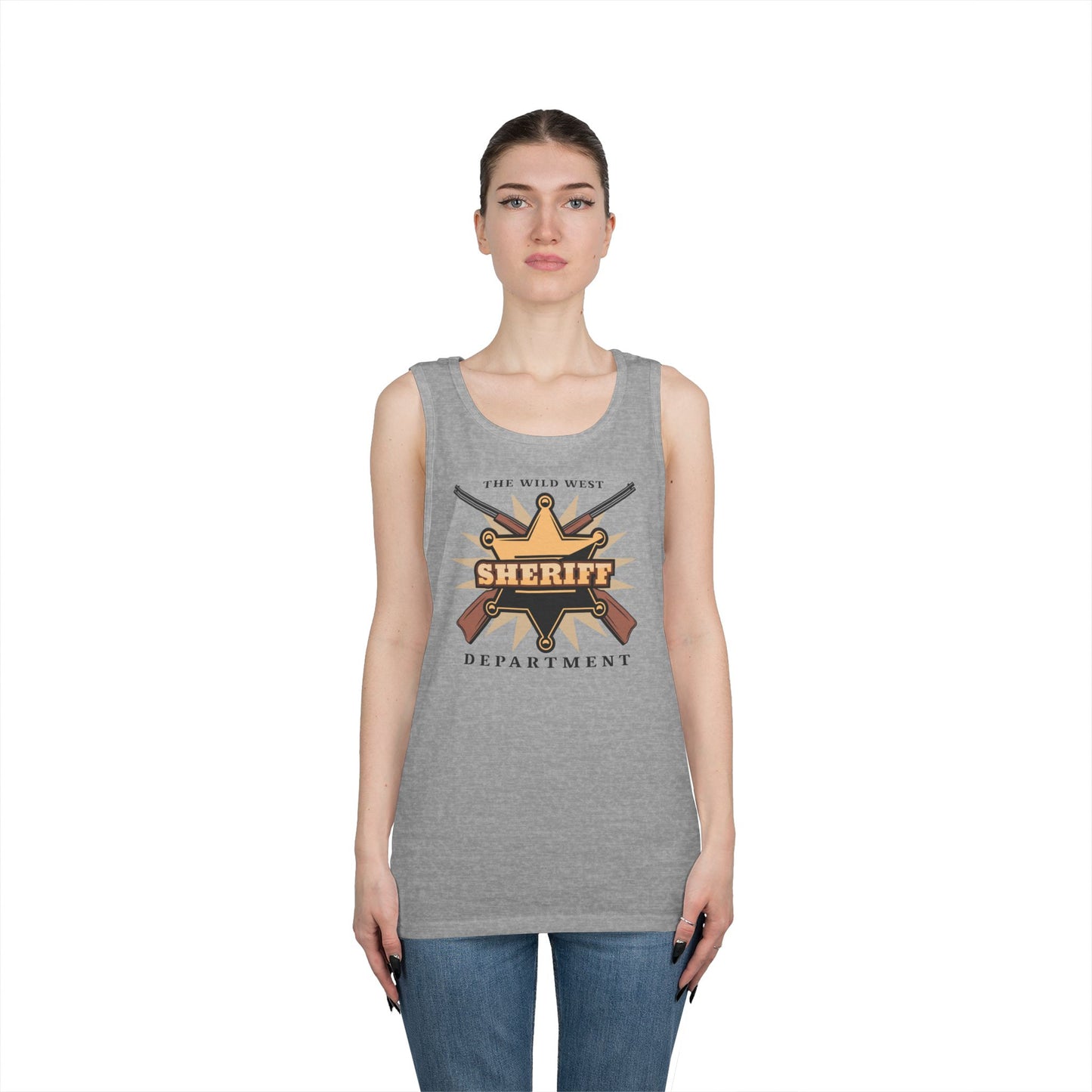 Unisex Heavy Cotton Tank Top - Western Cowboy - The Wild West - Sheriff Department