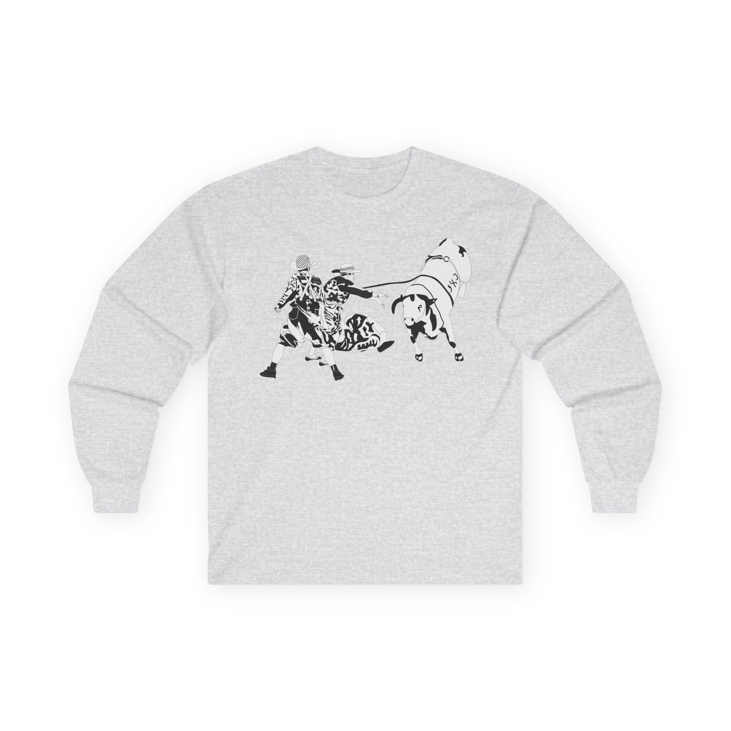 Unisex Ultra Cotton Long Sleeve Tee - Clowns and Bull - BW