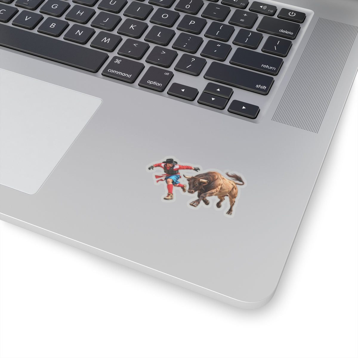Kiss-Cut Stickers - Cowboys - Bull Chasing Clown - without Text - 3D Transparent