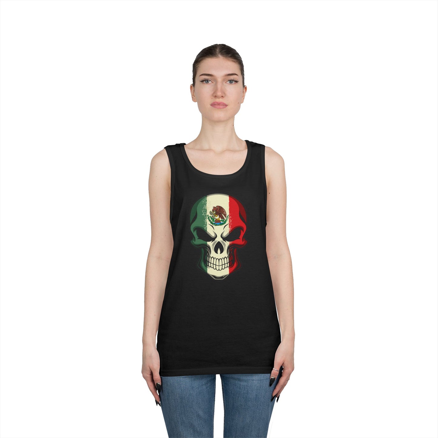Unisex Heavy Cotton Tank Top - Mexican Skull