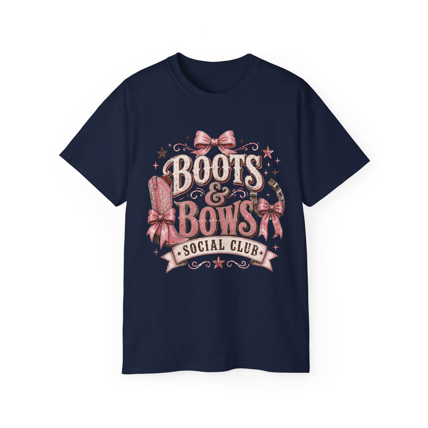 T-Shirt - Cowgirl boots and bows badge