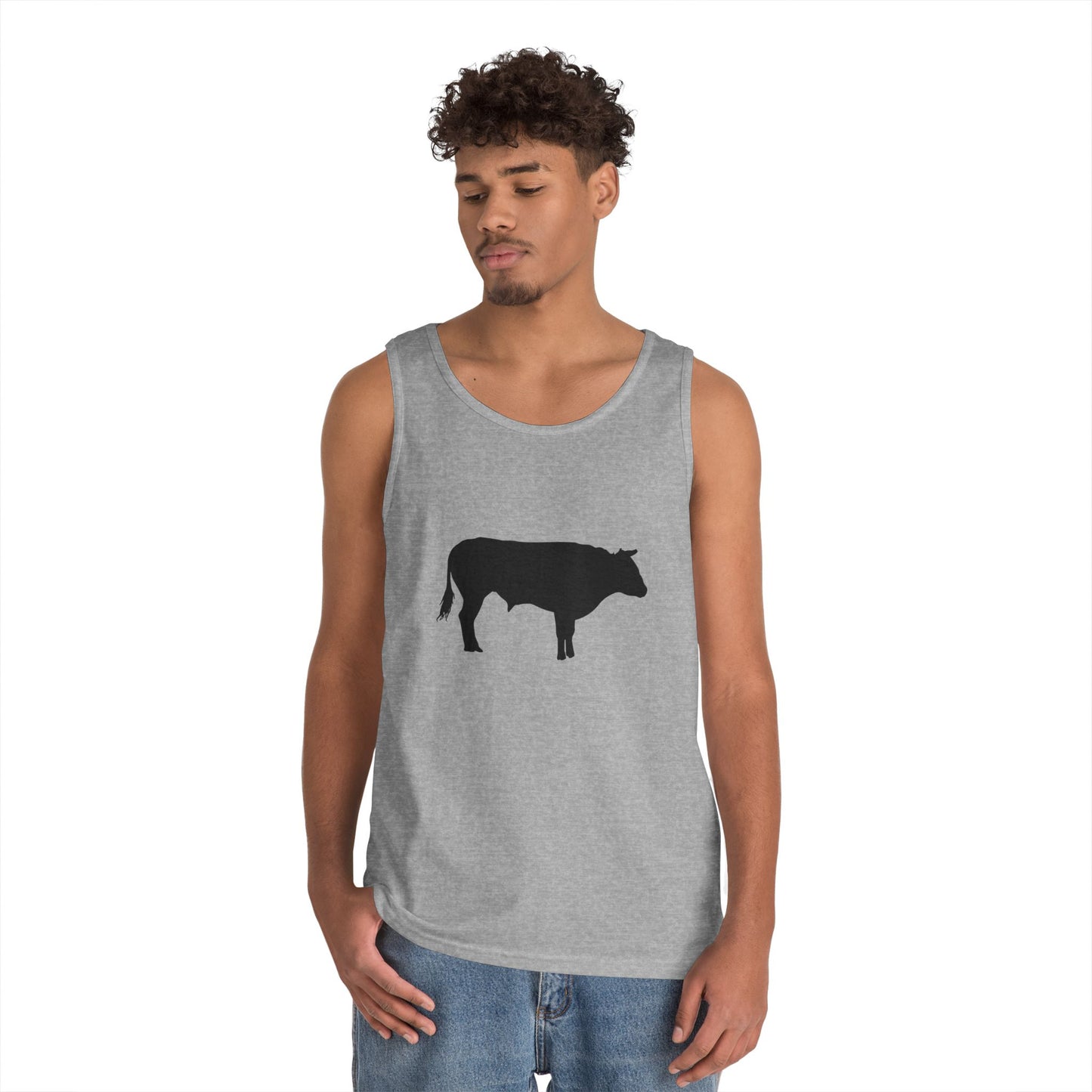 Unisex Heavy Cotton Tank Top - Bull - Silhouette