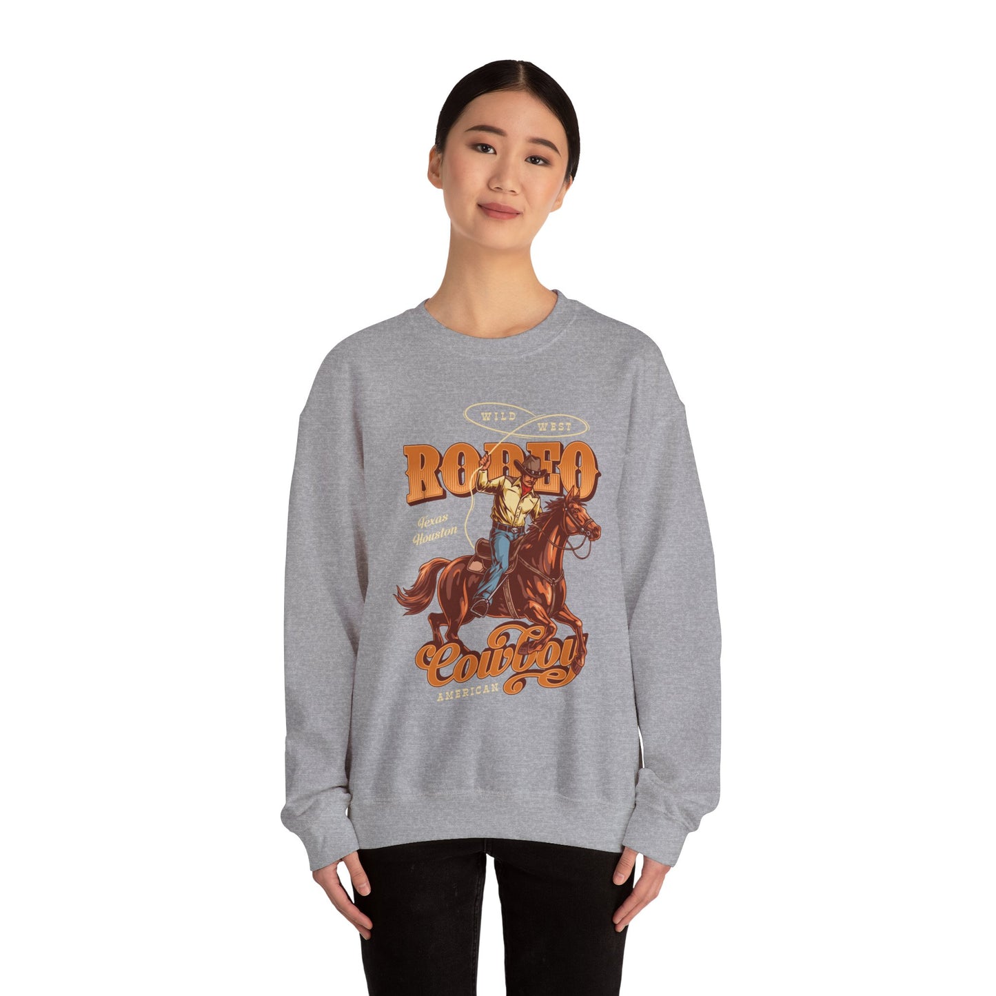 Crewneck Sweatshirt - Wild West - Houston, Texas - American Rodeo Cowboy