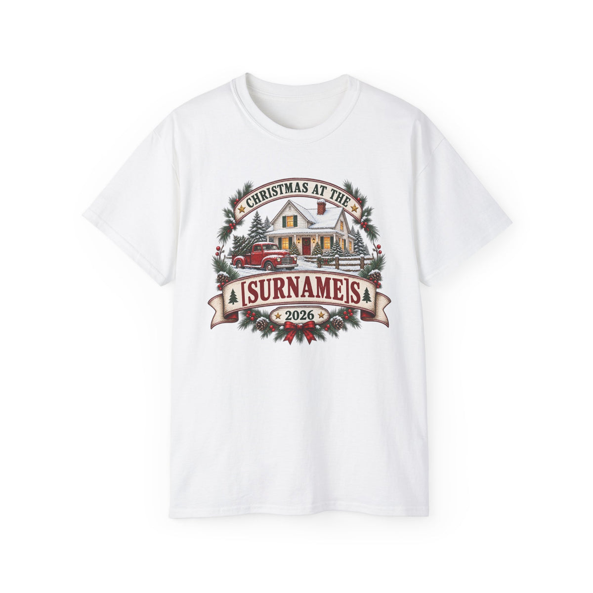 Unisex Ultra Cotton Tee - Vintage farmhouse Christmas 2026 - Free Customization