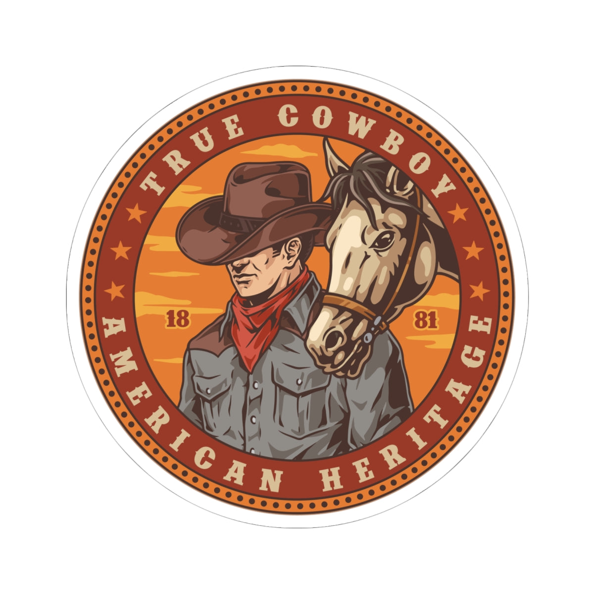 Kiss-Cut Stickers - True Cowboy - American Heritage