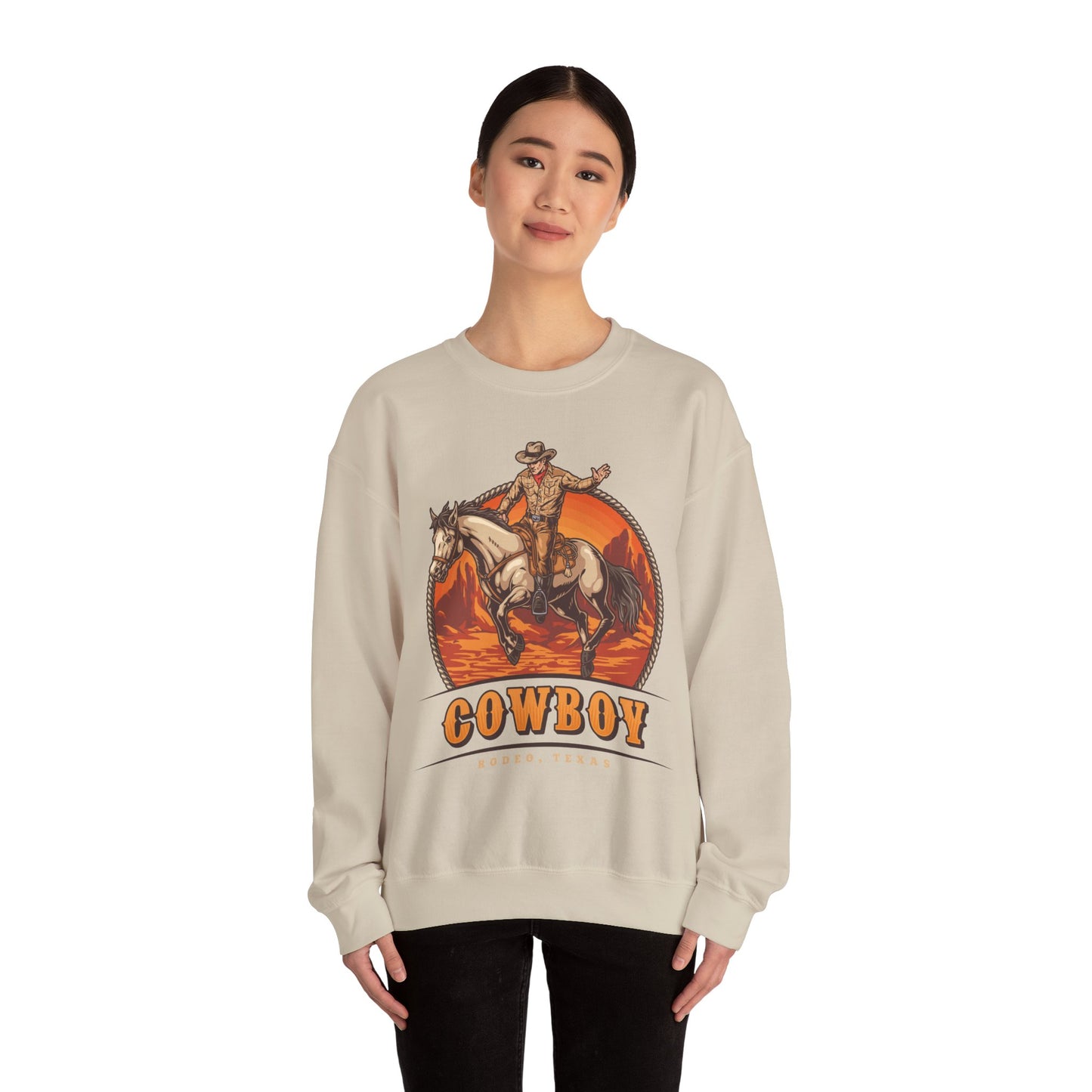 Crewneck Sweatshirt - Rodeo Cowboy - Texas