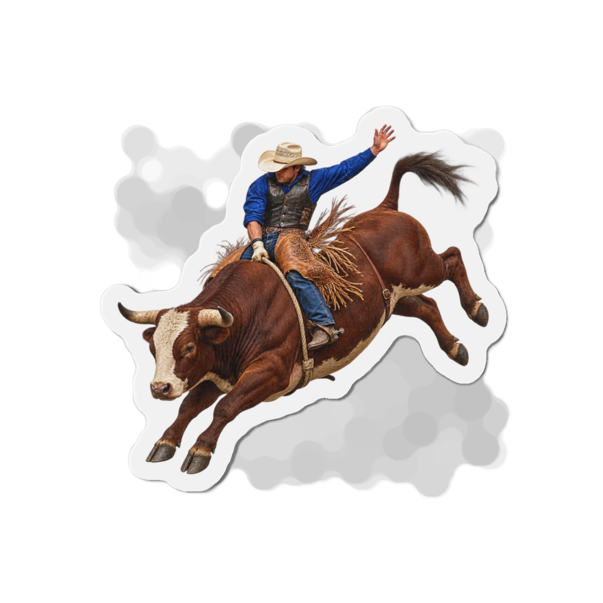 Die-Cut Magnets — Cowboys - Bull Rider - Mid Ride - without Text - 3D Transparent