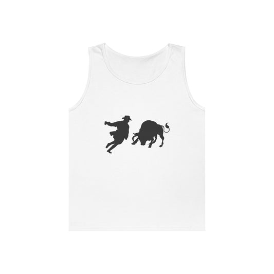 Unisex Heavy Cotton Tank Top - Clown and Bull - Silhouette