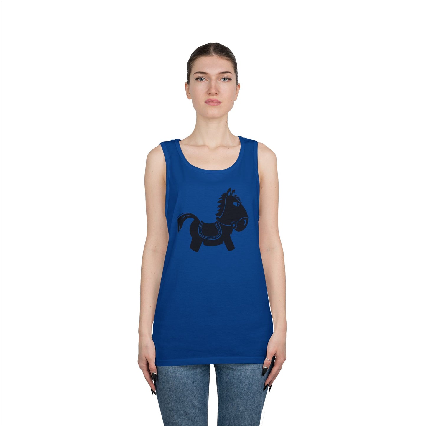 Unisex Heavy Cotton Tank Top - Kids Rocking Horse X 300