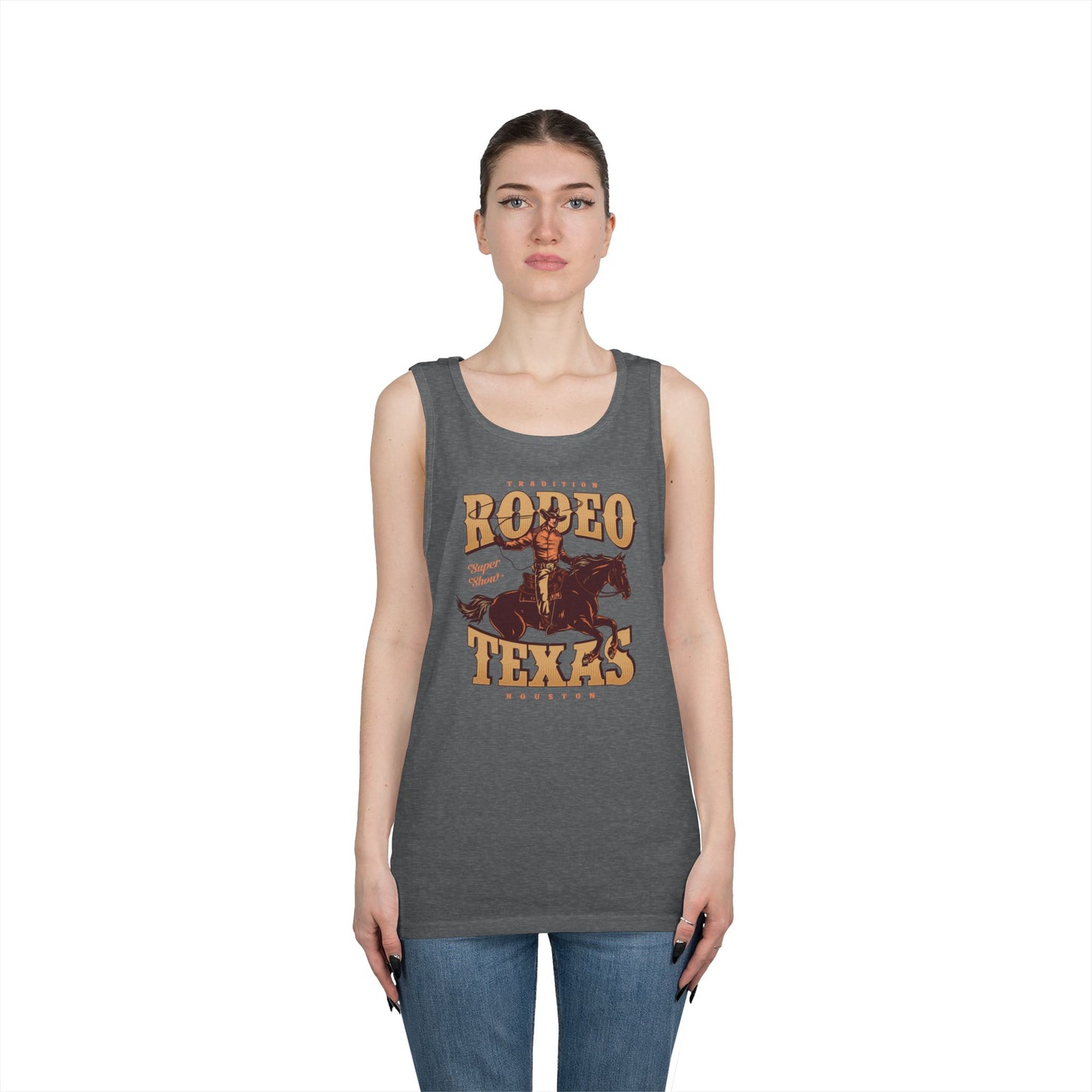 Unisex Heavy Cotton Tank Top - Tradition Rodeo Super Show - Houston, Texas