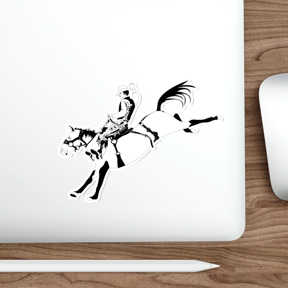 Die-cut stickers - Cowboy - Bronco Buster - BW