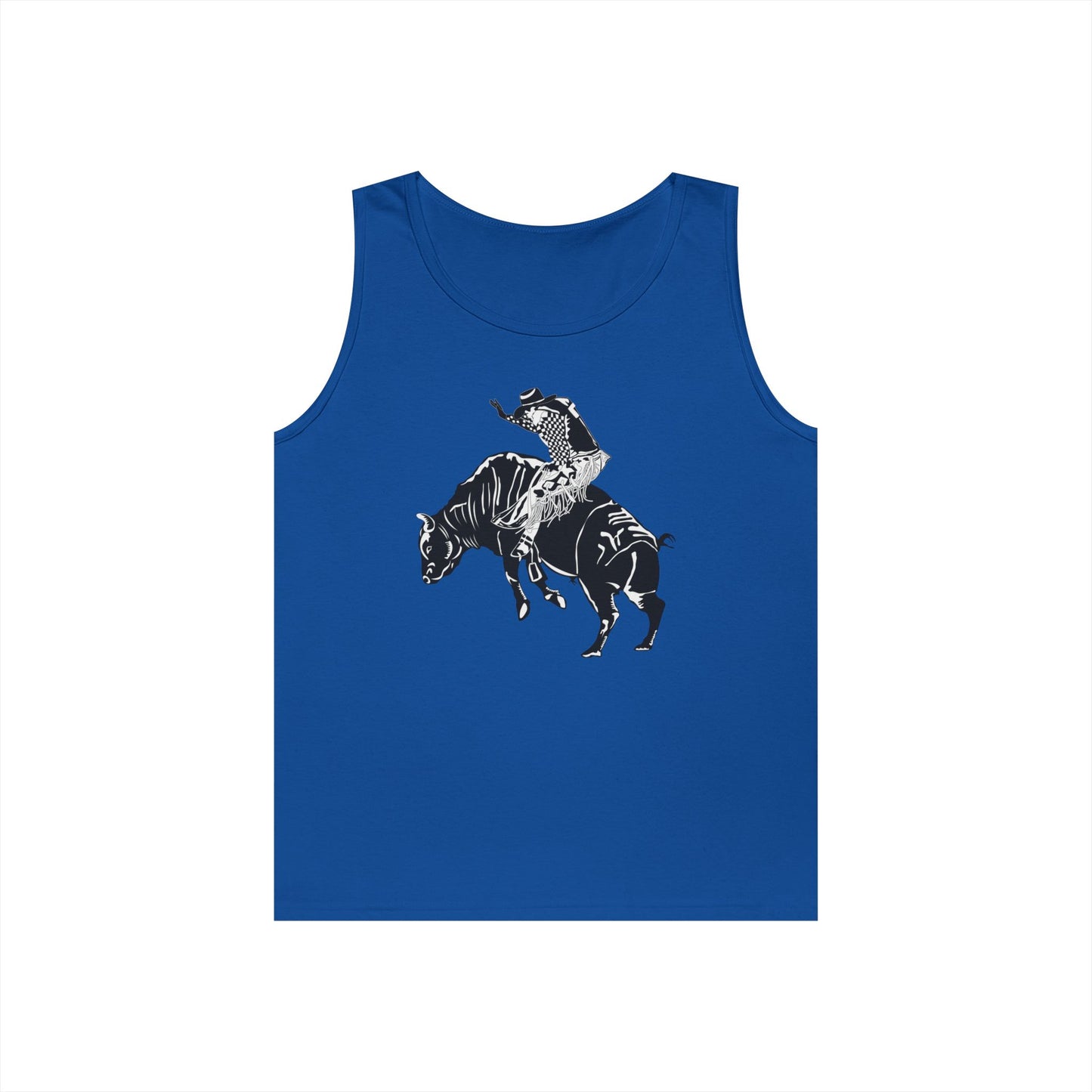 Unisex Heavy Cotton Tank Top - Cowboy - Bull Rider - BW