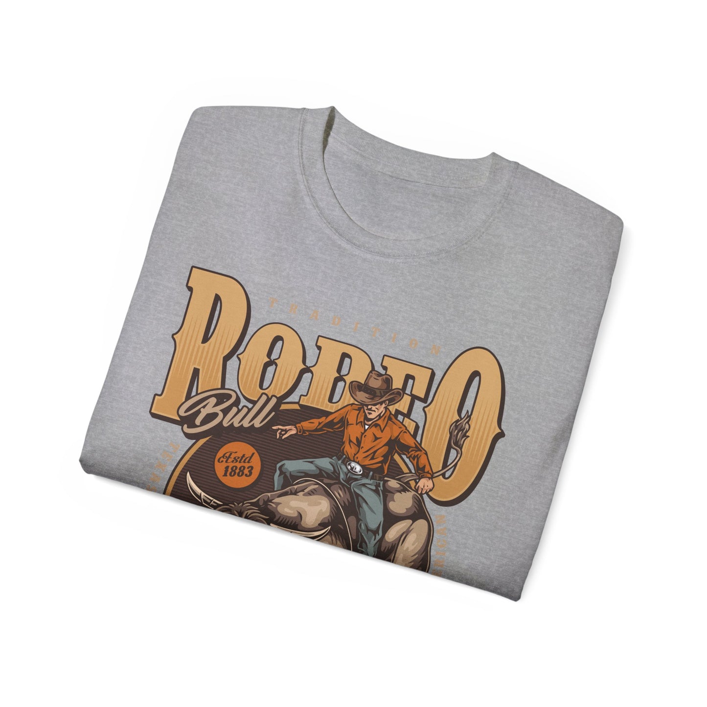 Unisex Ultra Cotton Tee - Tradition Rodeo Bull - Real Cowboys