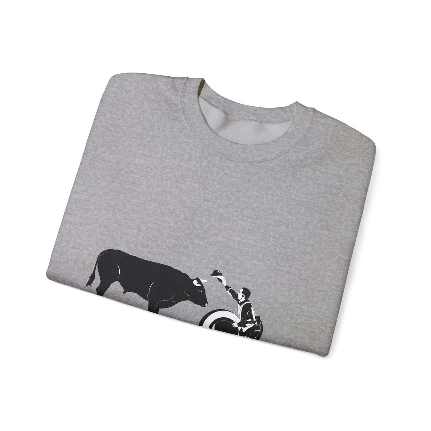 Crewneck Sweatshirt - Clown and Bull - BW