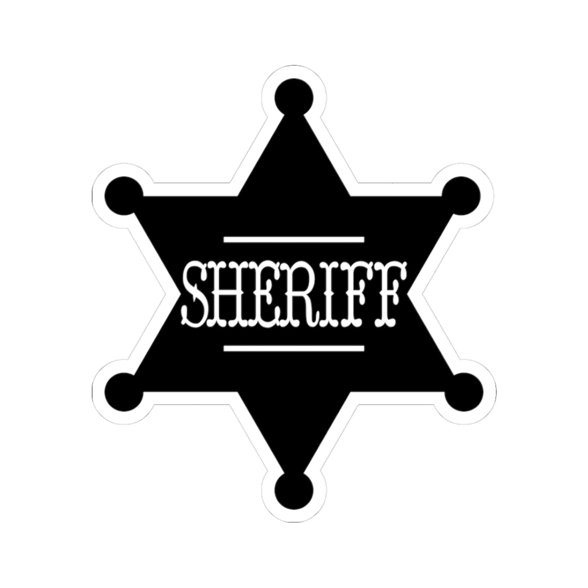 Kiss-Cut Stickers - Sheriff Badge w Txt Sheriff X 300
