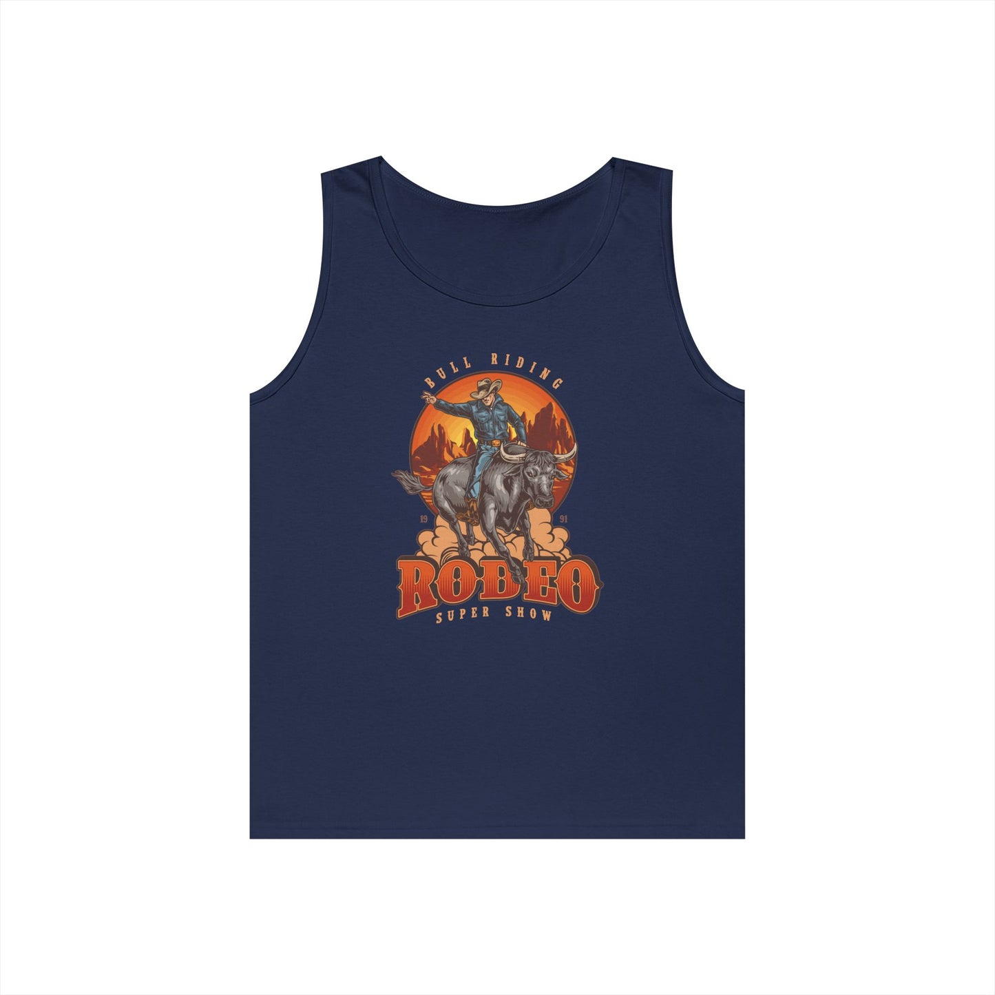 Unisex Heavy Cotton Tank Top - Bull Riding - Rodeo Super Show