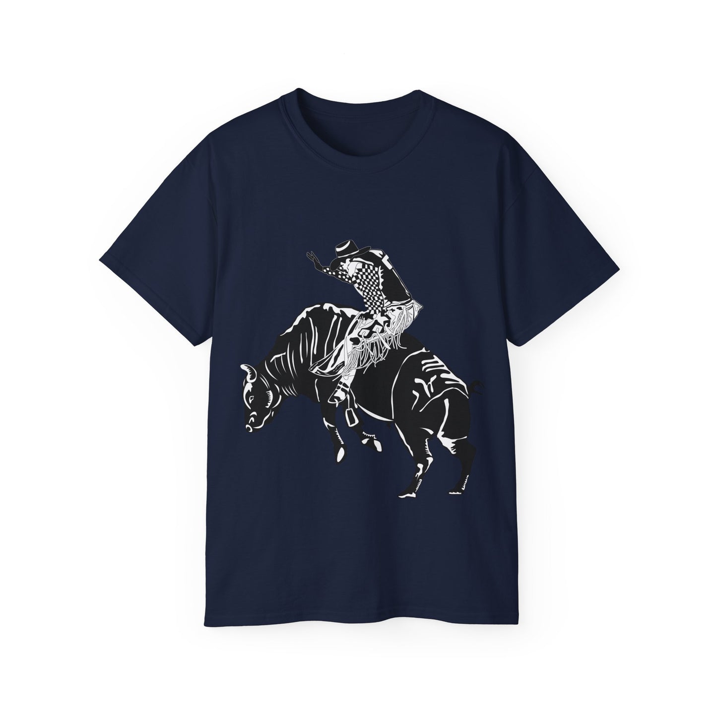 Unisex Ultra Cotton Tee - Cowboy - Bull Rider - BW