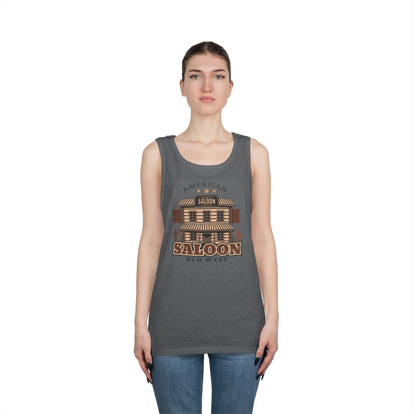 Unisex Heavy Cotton Tank Top - American Cowboy - Saloon - Wild West