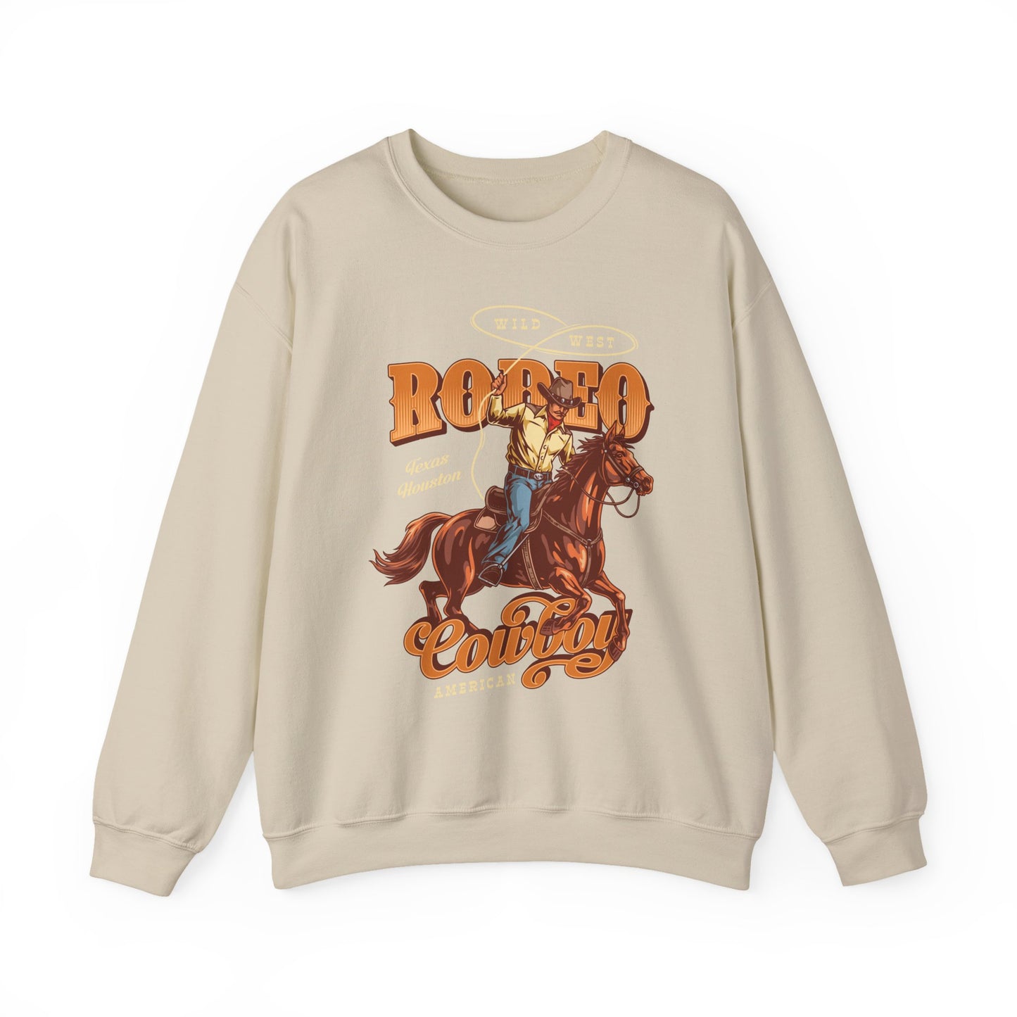 Crewneck Sweatshirt - Wild West - Houston, Texas - American Rodeo Cowboy