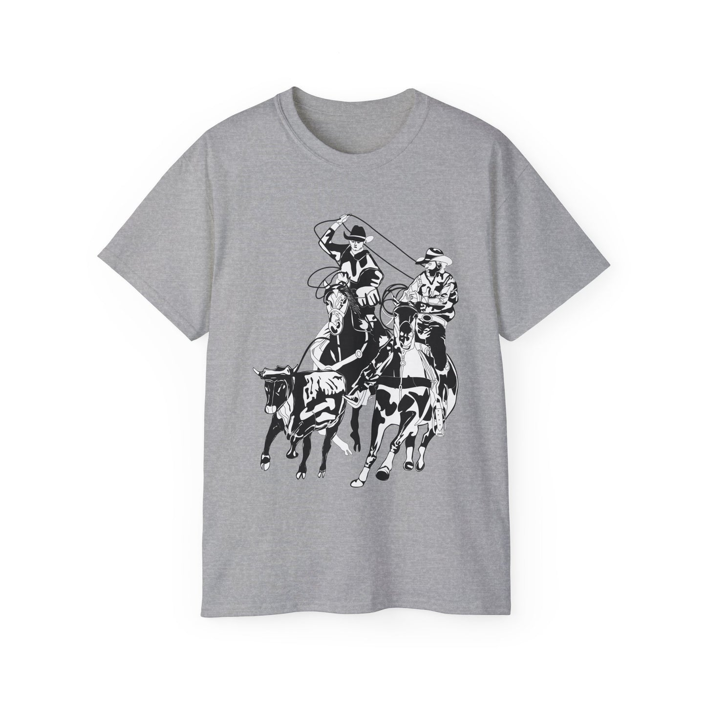 Unisex Ultra Cotton Tee - California Rodeo - Salinas Team Roping - BW