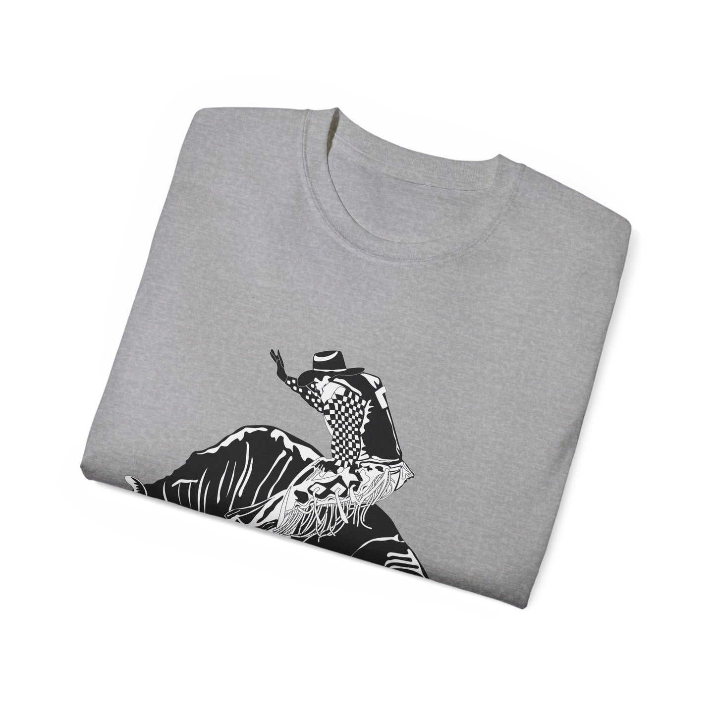 Unisex Ultra Cotton Tee - Cowboy - Bull Rider - BW