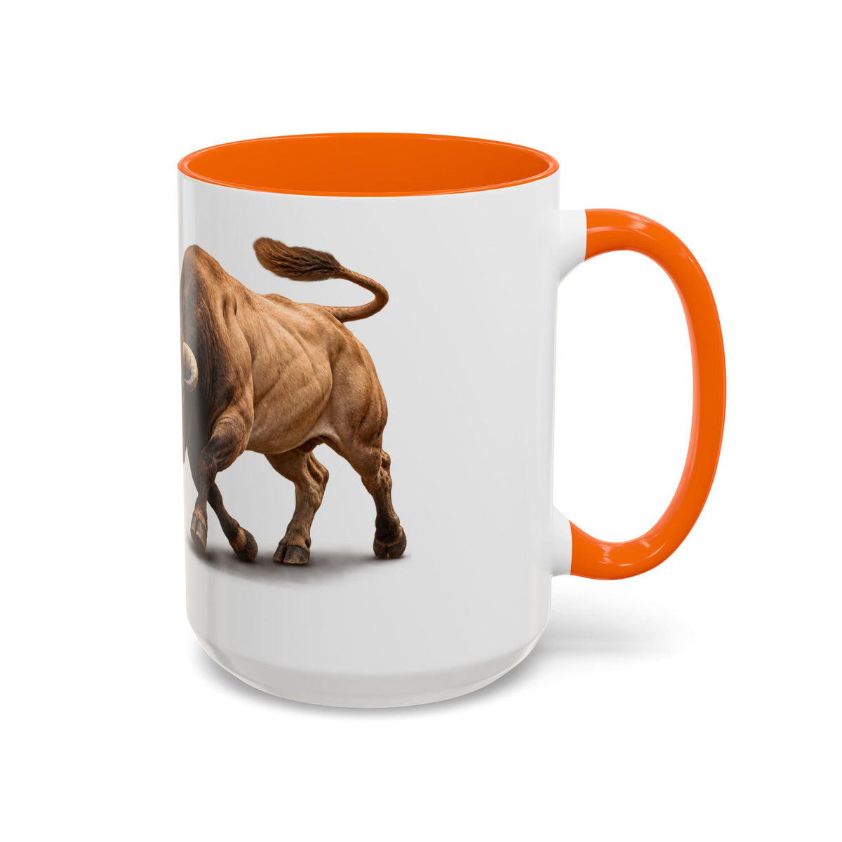 Accent Coffee Mug (11, 15oz) - Rodeo - Bull and Clown - 3D