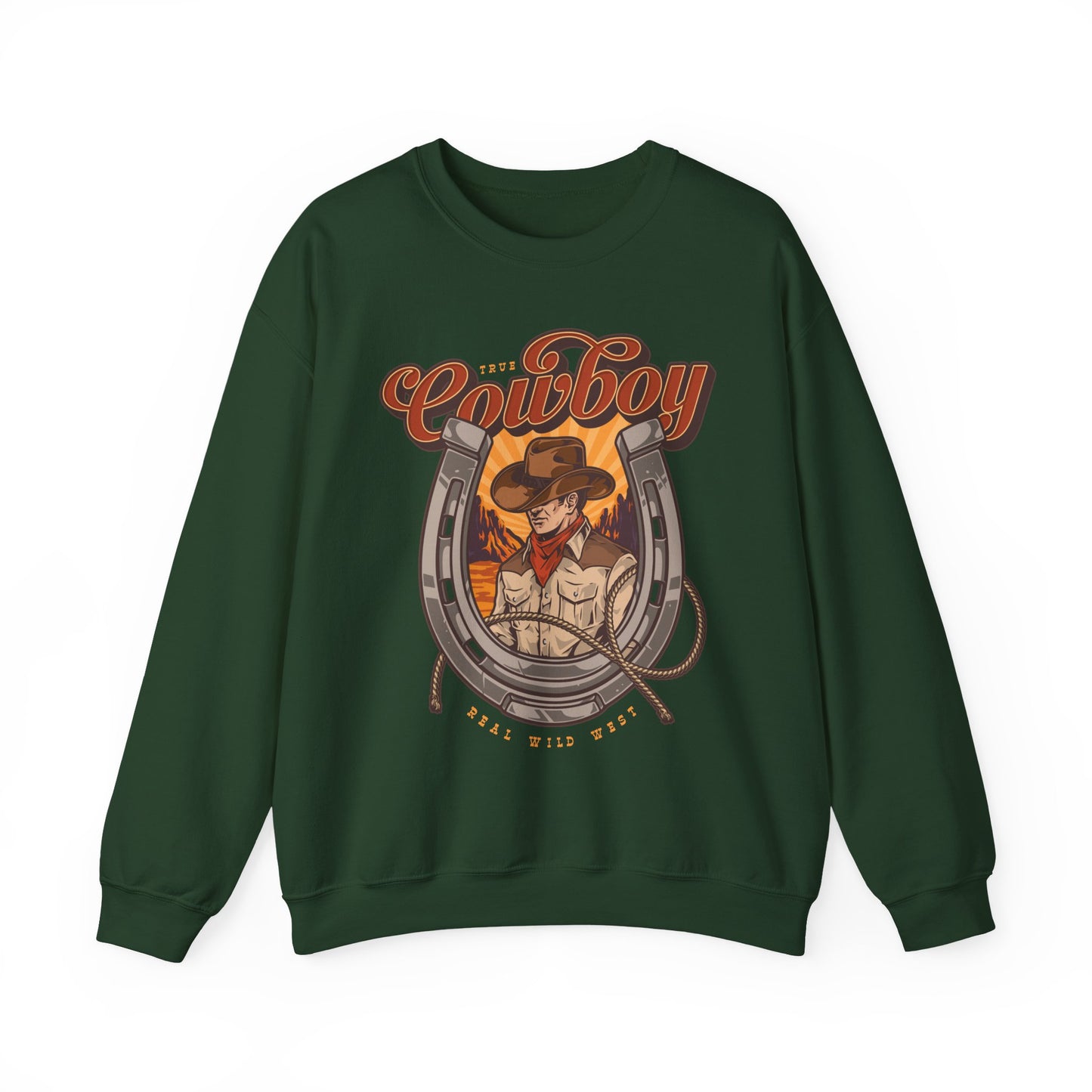 Crewneck Sweatshirt - True Cowboy - Real Wild West