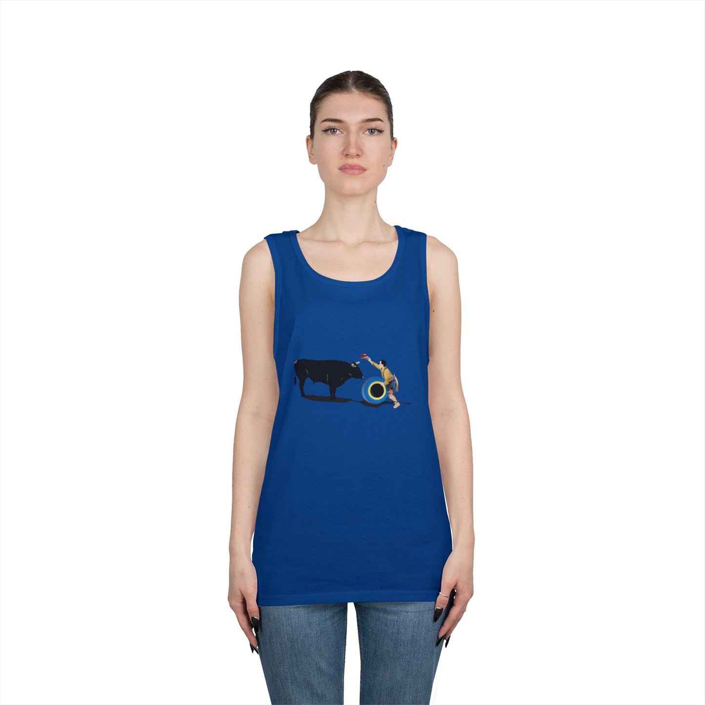 Unisex Heavy Cotton Tank Top - Clown and Bull