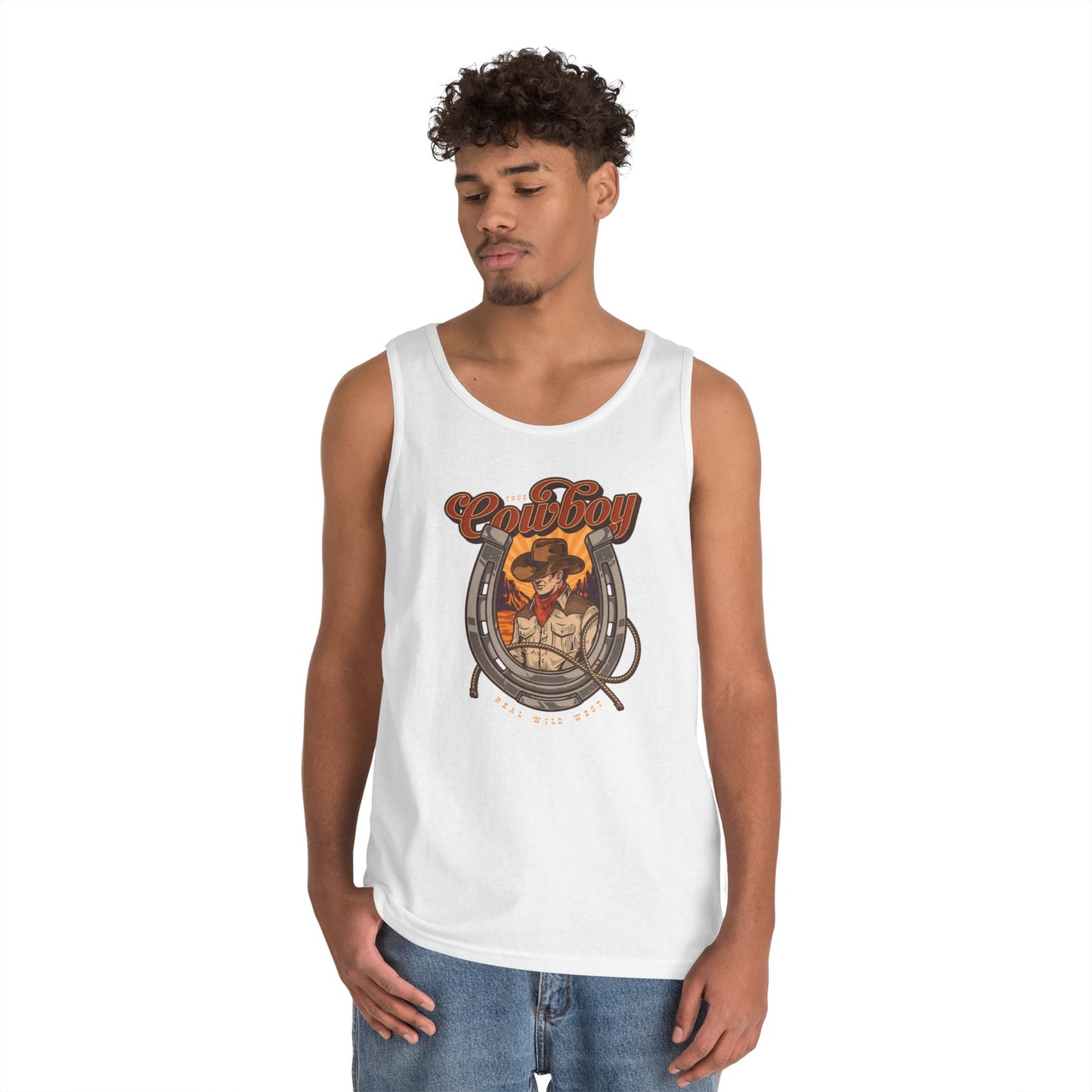 Unisex Heavy Cotton Tank Top - True Cowboy - Real Wild West