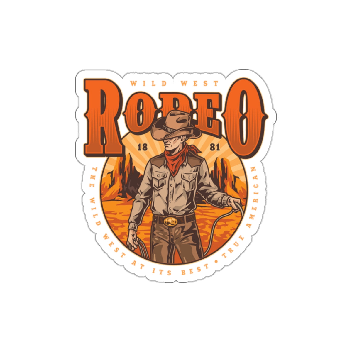 Die-cut stickers - Wild West Rodeo - True American - The Wild West At Its Best