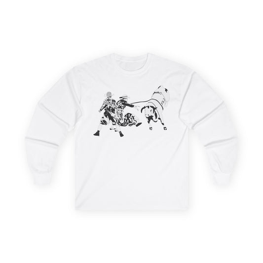 Unisex Ultra Cotton Long Sleeve Tee - Clowns and Bull - BW