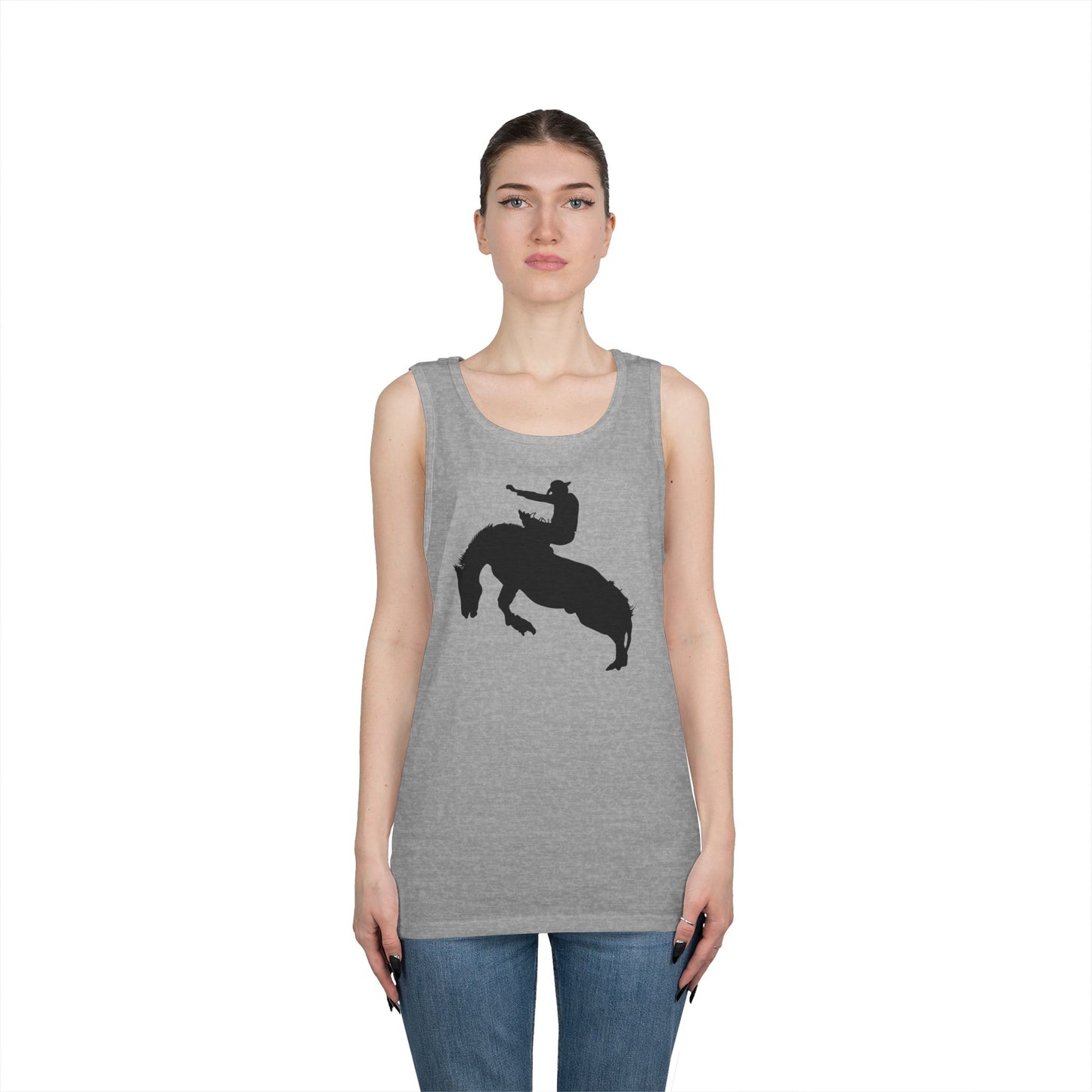 Unisex Heavy Cotton Tank Top - Augusta - Rodeo - Silhouette