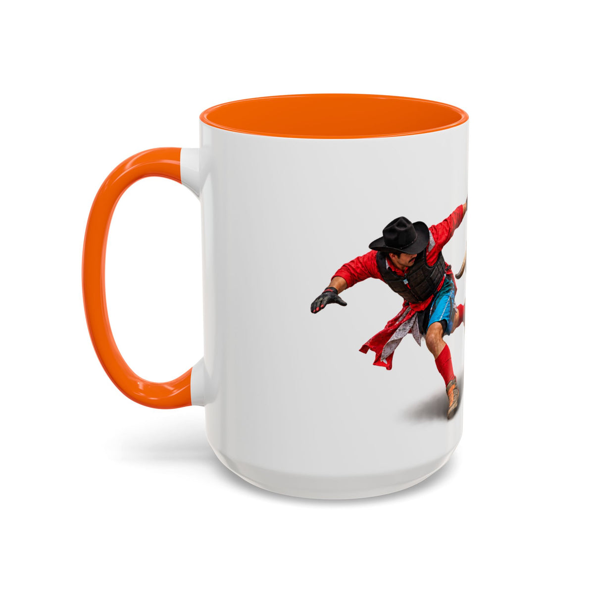 Accent Coffee Mug (11, 15oz) - Rodeo - Bull and Clown - 3D