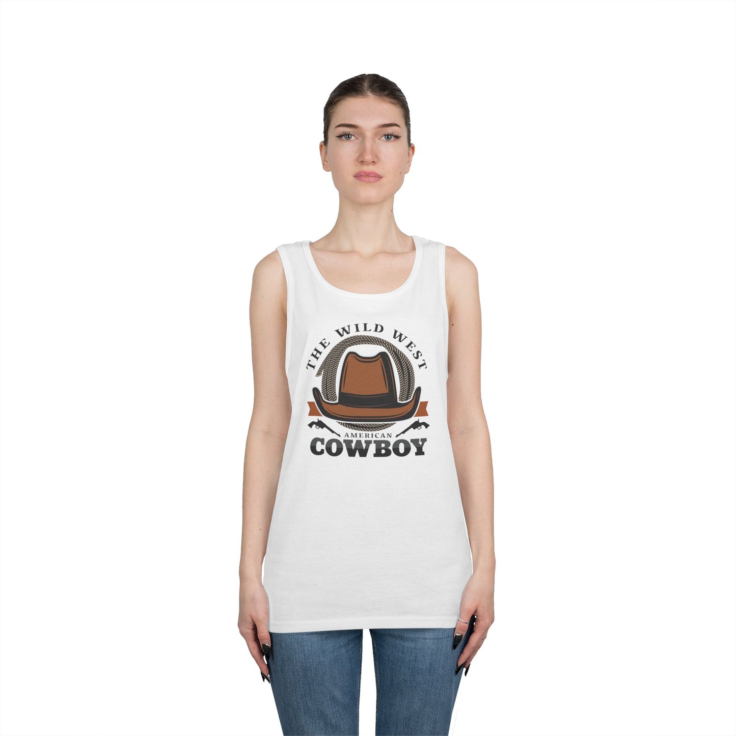 Unisex Heavy Cotton Tank Top - The Wild West - American Cowboy