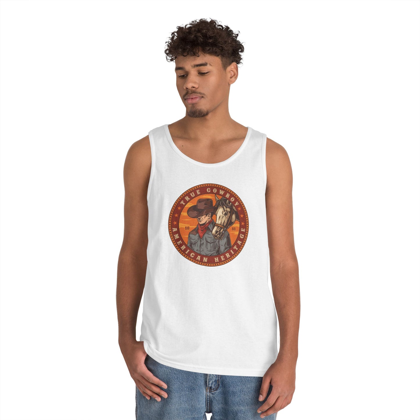 Unisex Heavy Cotton Tank Top - True Cowboy - American Heritage