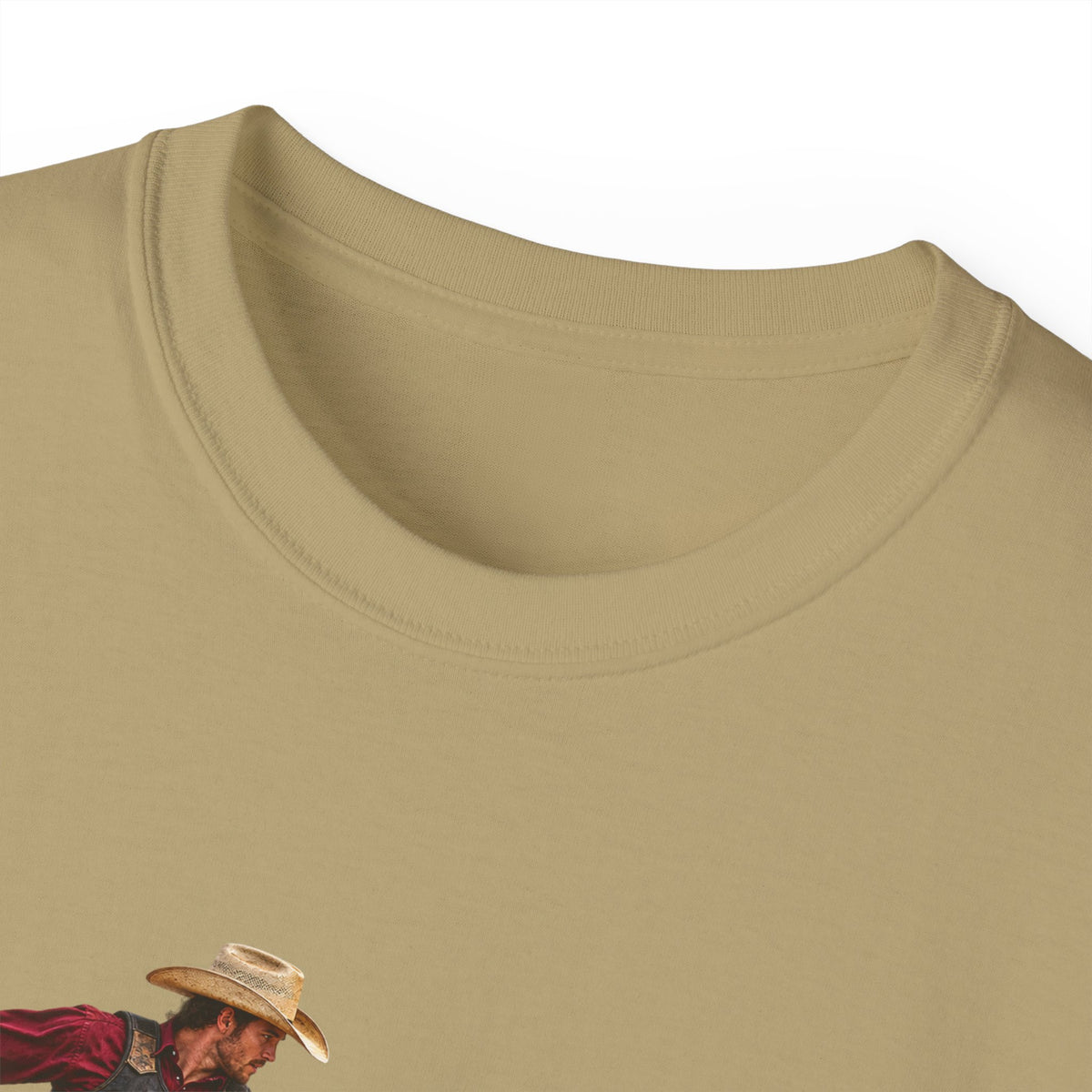 Unisex Ultra Cotton Tee - Cowboys - Cowboy and Bull - Color - 3D Transparent