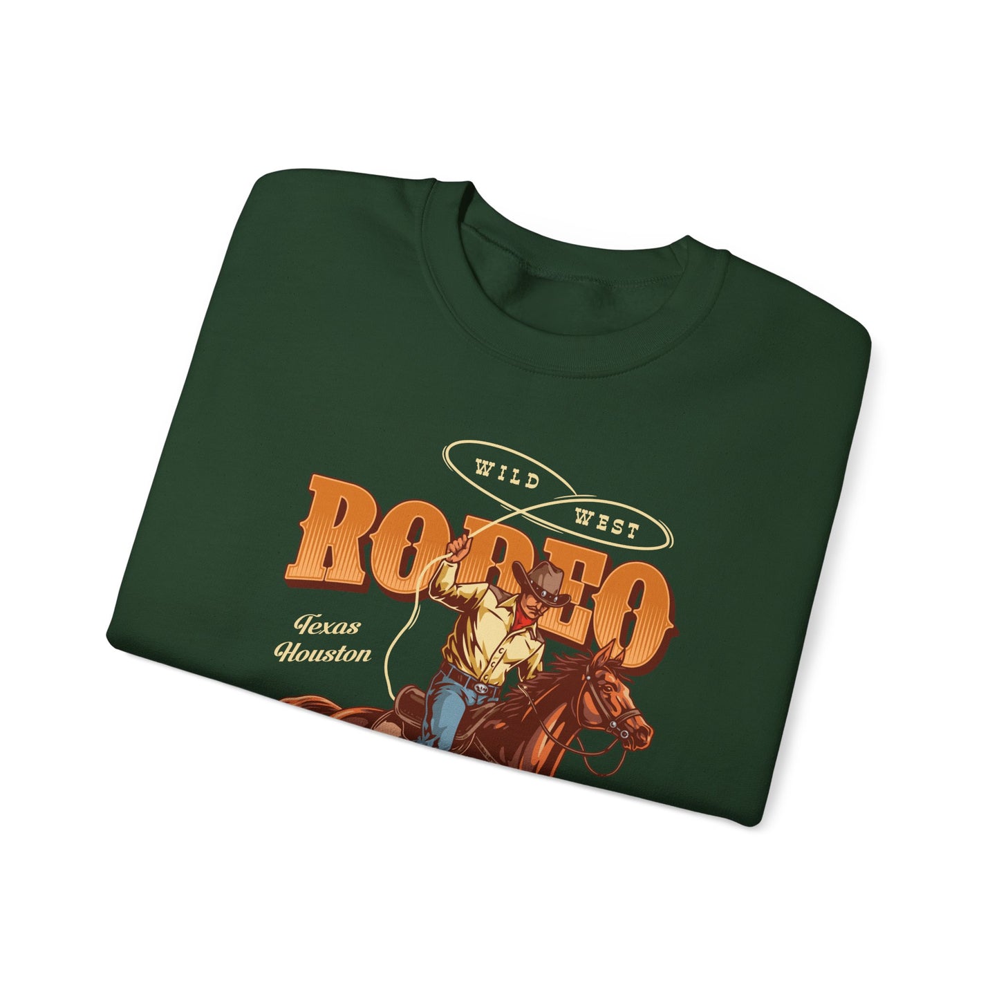 Crewneck Sweatshirt - Wild West - Houston, Texas - American Rodeo Cowboy