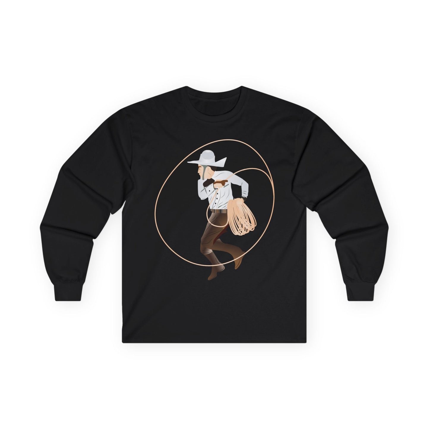 Unisex Ultra Cotton Long Sleeve Tee - Rodeo - Mexican Cowboy - Lariat